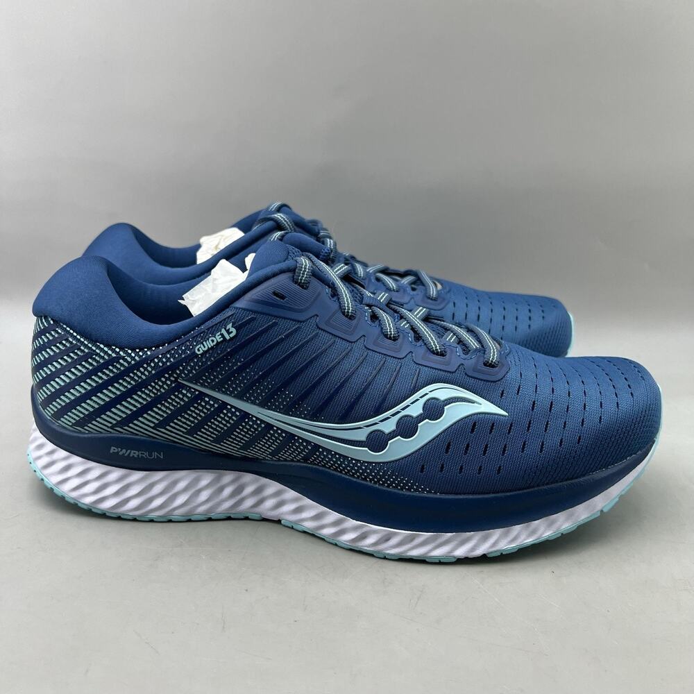 Saucony Guide 13 Running Shoes Women Size 10.5 Wide Blue Mesh Comfort Sneakers